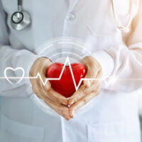 doktor drži plastično srce