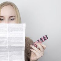 Žena ćita uputstvo za lekove