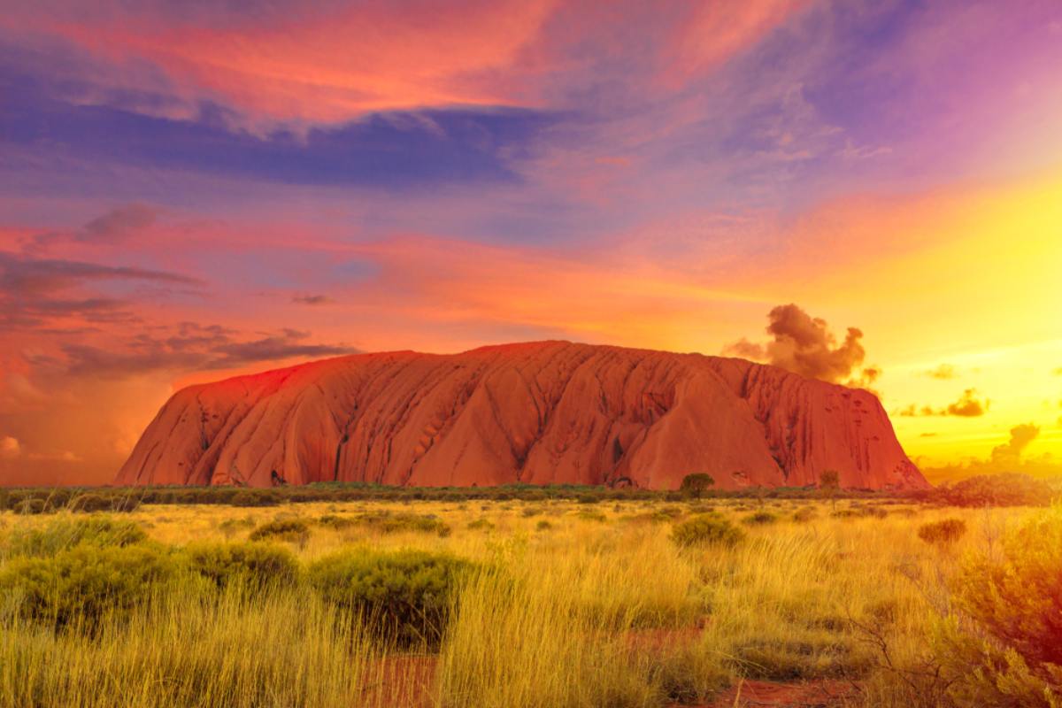 Zalazak sunca u središtu Australije, Ayers rock, Uluru.