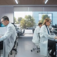 Naučnici u modernoj laboratoriji.