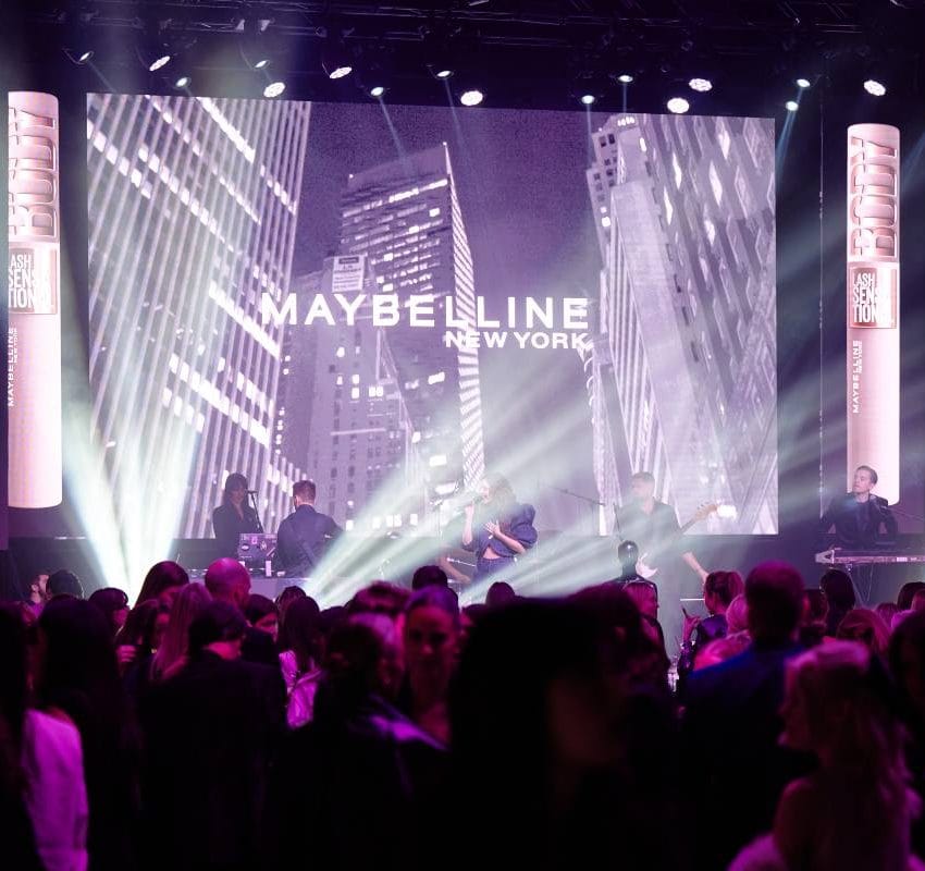 Žurka, osvetljenje, podiju, igra, reklama.