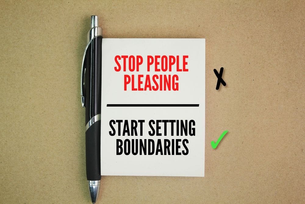 Blokčić, crvenim slovima je ispisano-prestani sa udovoljavanjem, a crnim postavi granice.