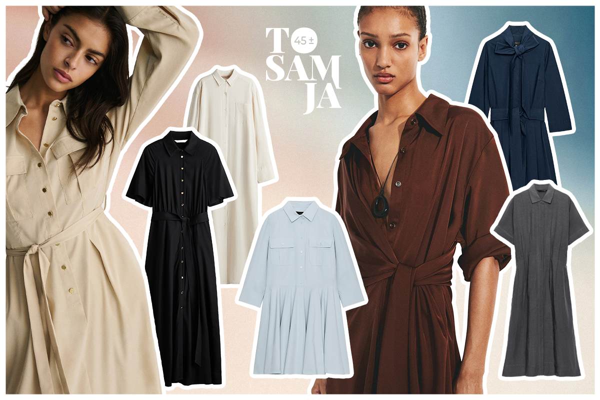 Razni modeli haljina košulja, crna, braon, bež, midi i kratke.