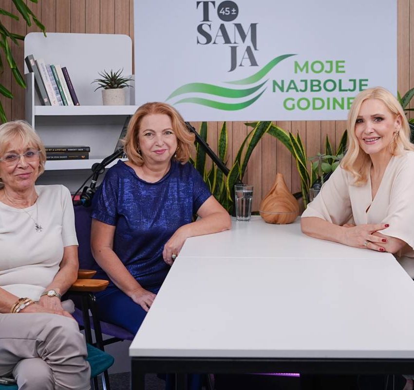 Profesori dr Vinka Vukotić i dr Mima Fazlagić sa voditeljkom Milicom Gacin u studiju.