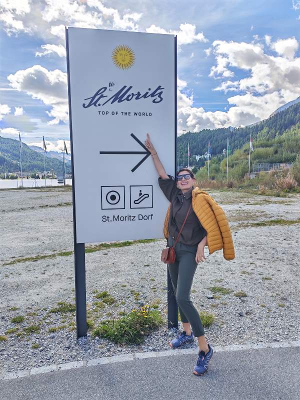 Tabla na ulasku u St. Moritz.
